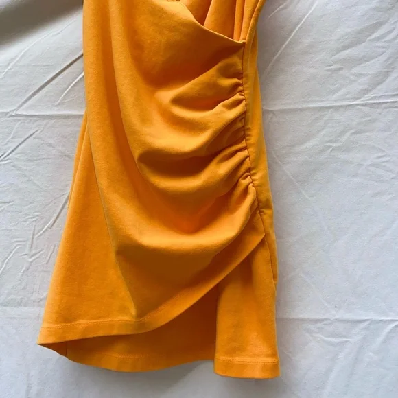 Orange ZARA ruched mini dress - Picture 2 of 7
